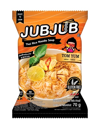 Instant noodles di riso non fritti gusto Tom Yum - JUB JUB 70g.